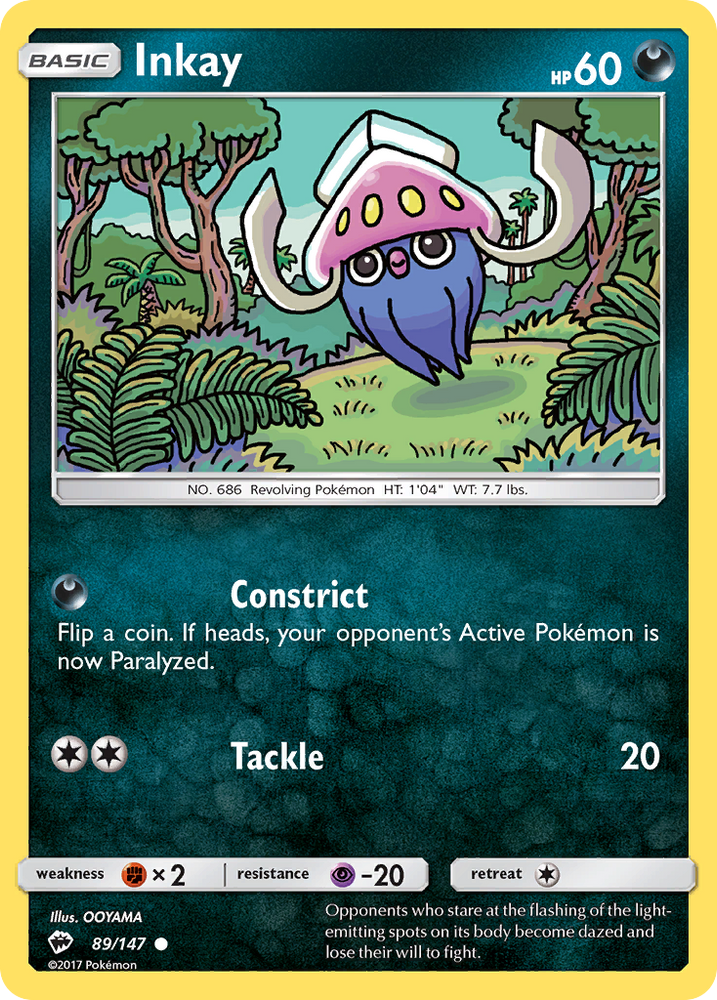Pokemon | Inkay (89/147) [Sun & Moon: Burning Shadows] | The Nerd Merchant