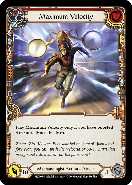 Flesh and Blood TCG | Maximum Velocity [ARC008-S] (Arcane Rising)  1st Edition Normal | The Nerd Merchant
