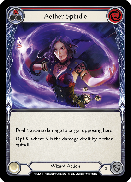 Flesh and Blood TCG | Aether Spindle (Red) [ARC126-R] (Arcane Rising)  1st Edition Rainbow Foil | The Nerd Merchant
