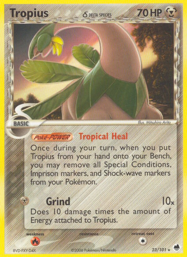 Pokemon | Tropius (23/101) (Delta Species) [EX: Dragon Frontiers] | The Nerd Merchant