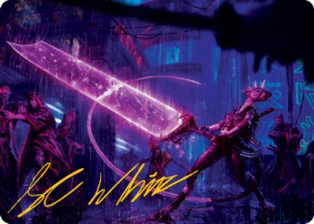 Magic | Enormous Energy Blade Art Card (Gold-Stamped Signature) [Kamigawa: Neon Dynasty Art Series] | The Nerd Merchant