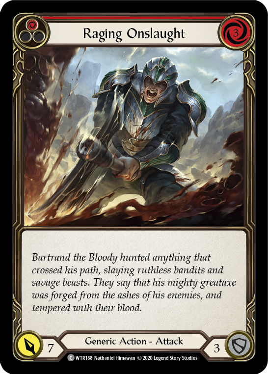 Flesh and Blood TCG | Raging Onslaught (Red) [U-WTR188] (Welcome to Rathe Unlimited)  Unlimited Rainbow Foil | The Nerd Merchant