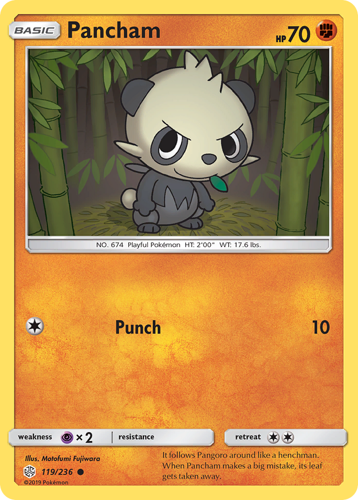 Pokemon| Pancham (119/236) [Sun & Moon: Cosmic Eclipse] | The Nerd Merchant