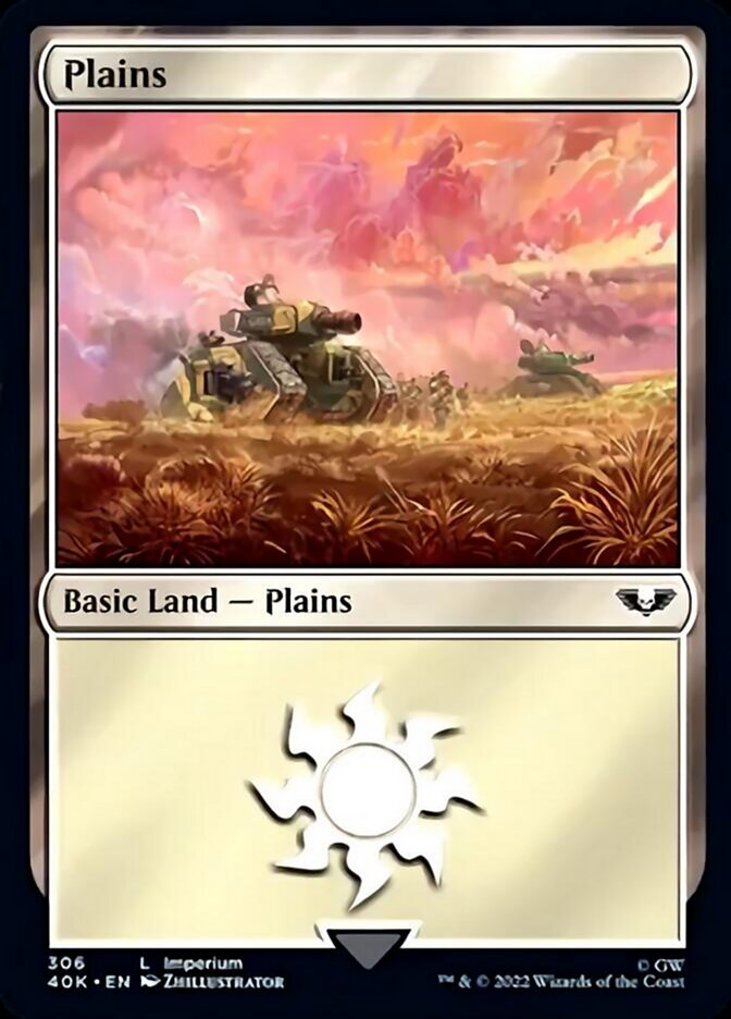 Magic | Plains (306) (Surge Foil) [Warhammer 40,000] | The Nerd Merchant