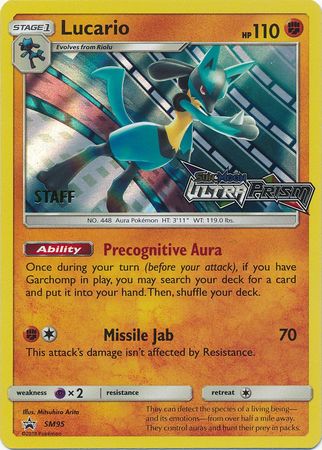 Pokemon | Lucario (SM95) (Staff Prerelease Promo) [Sun & Moon: Black Star Promos] | The Nerd Merchant