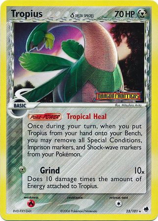 Pokemon | Tropius (23/101) (Delta Species) (Stamped) [EX: Dragon Frontiers] | The Nerd Merchant