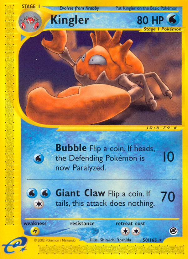 Pokemon | Kingler (50/165) [Expedition: Base Set] | The Nerd Merchant