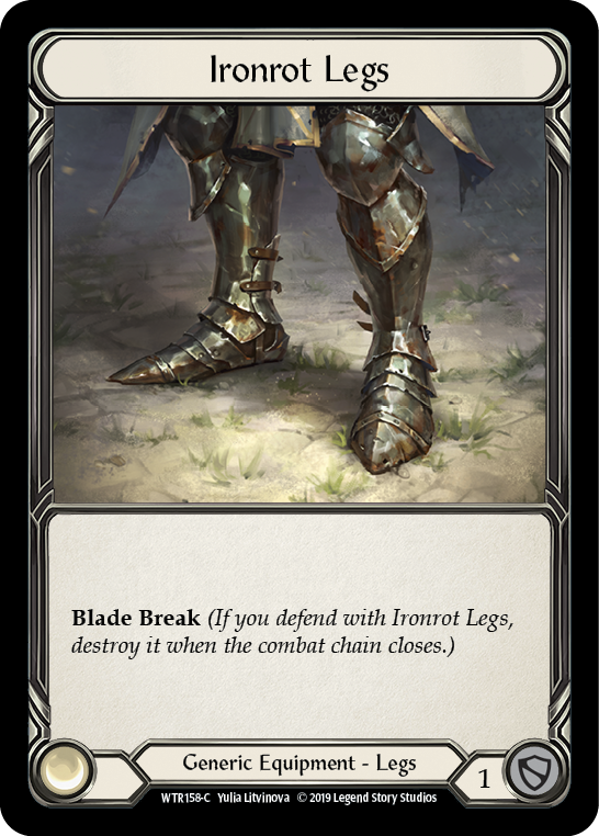 Flesh and Blood TCG | Ironrot Legs [WTR158-C] (Welcome to Rathe)  Alpha Print Cold Foil | The Nerd Merchant