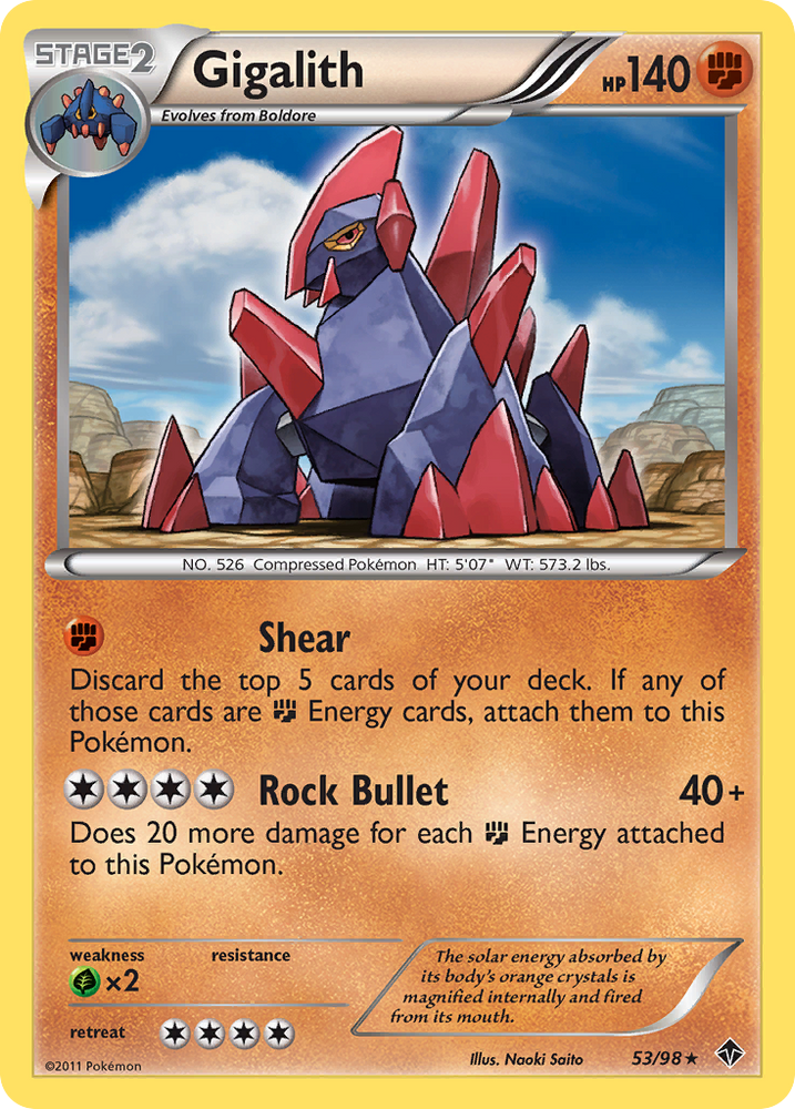 Pokemon | Gigalith (53/98) [Black & White: Emerging Powers] | The Nerd Merchant