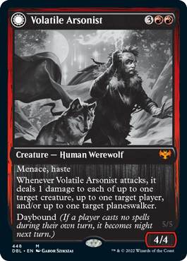Magic | Volatile Arsonist // Dire-Strain Anarchist [Innistrad: Double Feature] | The Nerd Merchant