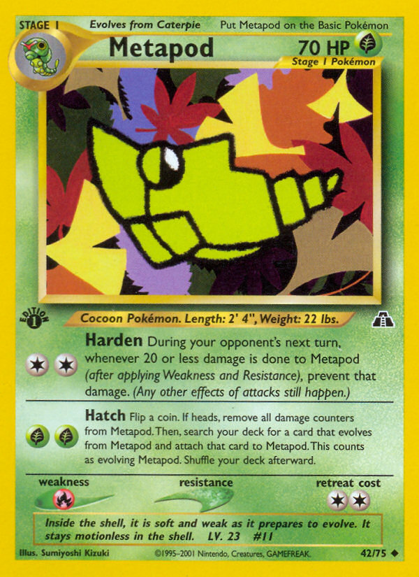 Pokemon | Metapod (42/75) [Neo Discovery 1st Edition] | The Nerd Merchant