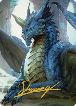 Magic | Young Blue Dragon Art Card (Gold-Stamped Signature) [Commander Legends: Battle for Baldur's Gate Art Series] | The Nerd Merchant