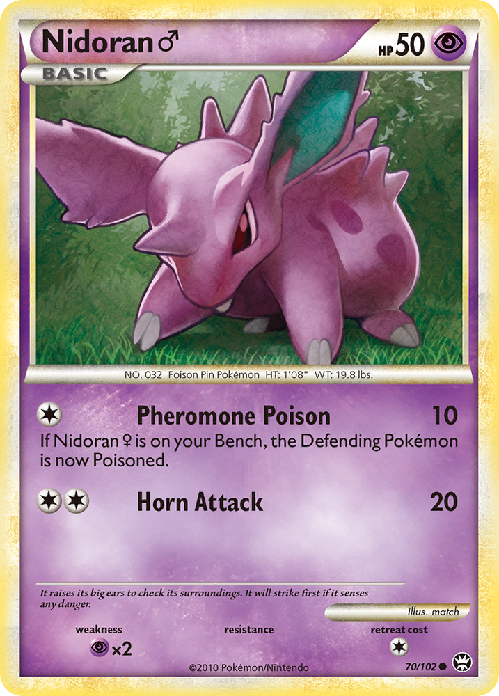 Pokemon | Nidoran (70/102) (Male) [HeartGold & SoulSilver: Triumphant] | The Nerd Merchant