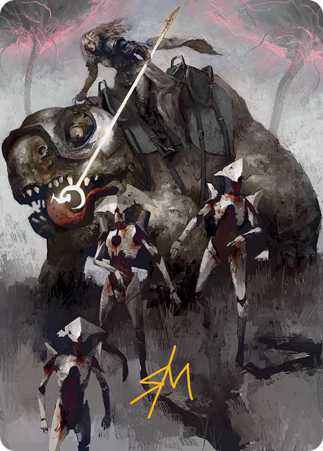 Magic | Thalia and The Gitrog Monster Art Card (Gold-Stamped Signature) [March of the Machine Art Series] | The Nerd Merchant