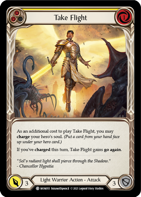 Flesh and Blood TCG | Take Flight (Yellow) [MON055] (Monarch)  1st Edition Normal | The Nerd Merchant