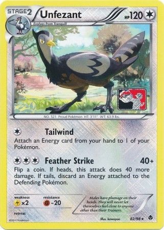 Pokemon | Unfezant (82/98) (League Promo) [Black & White: Emerging Powers] | The Nerd Merchant
