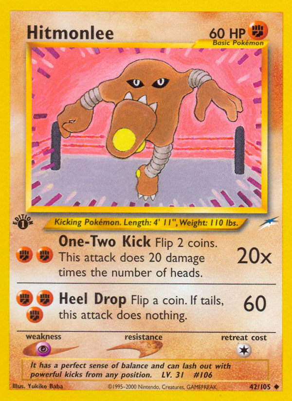 Pokemon | Hitmonlee (42/105) [Neo Destiny 1st Edition] | The Nerd Merchant