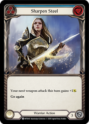 Flesh and Blood TCG | Sharpen Steel (Blue) [U-WTR143] (Welcome to Rathe Unlimited)  Unlimited Rainbow Foil | The Nerd Merchant