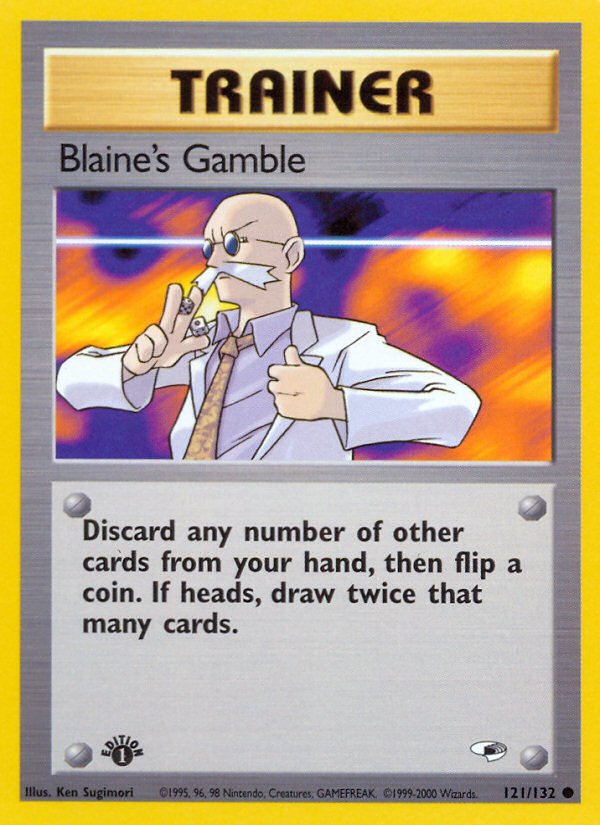 Pokemon | Blaine's Gamble (121/132) [Gym Heroes 1st Edition] | The Nerd Mechant