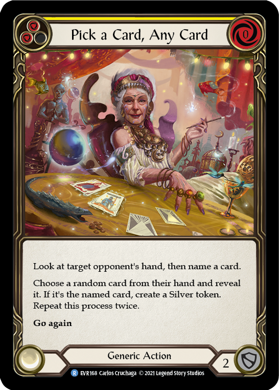 Flesh and Blood TCG | Pick a Card, Any Card (Yellow) [EVR168] (Everfest)  1st Edition Rainbow Foil | The Nerd Merchant