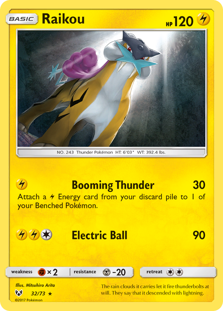 Pokemon | Raikou (32/73) [Sun & Moon: Shining Legends] | The Nerd Merchant
