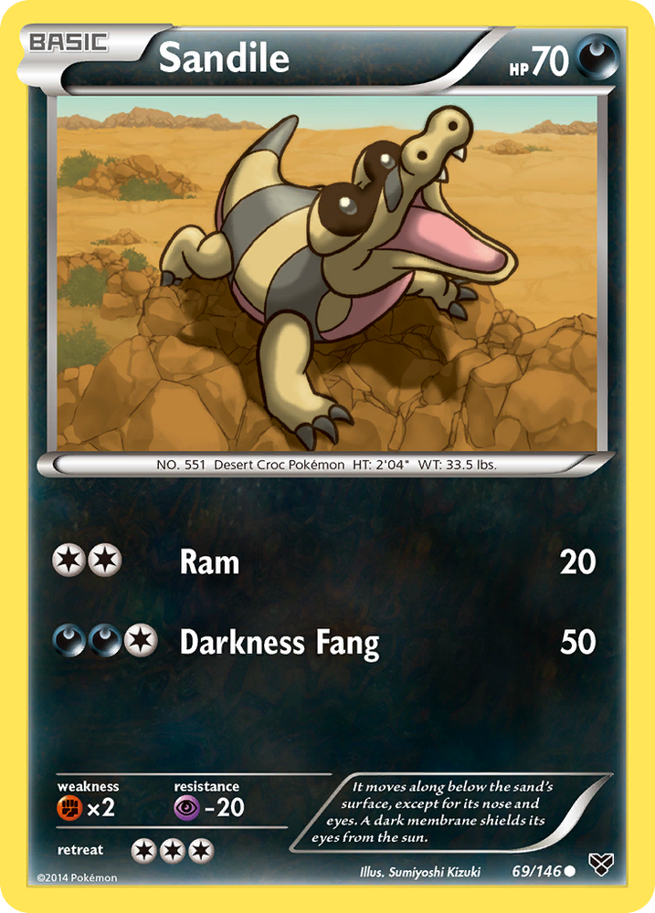 Pokemon | Sandile (69/146) [XY: Base Set] | The Nerd Merchant