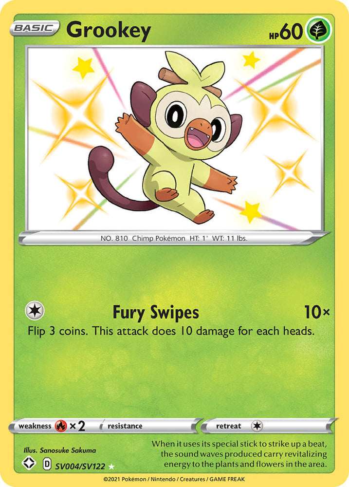 Pokemon | Grookey (SV004/SV122) [Sword & Shield: Shining Fates] | The Nerd Merchant