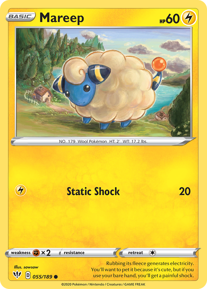 Pokemon | Mareep (055/189) [Sword & Shield: Darkness Ablaze] | The Nerd Merchant