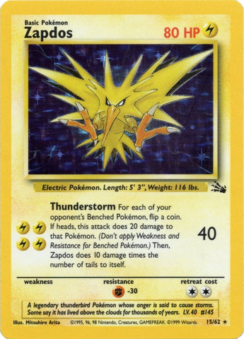 Pokemon | Zapdos (15/62) [Fossil Unlimited] | The Nerd Merchant