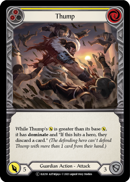 Flesh and Blood TCG | Thump (Yellow) [U-ELE210] (Tales of Aria Unlimited)  Unlimited Rainbow Foil | The Nerd Merchant