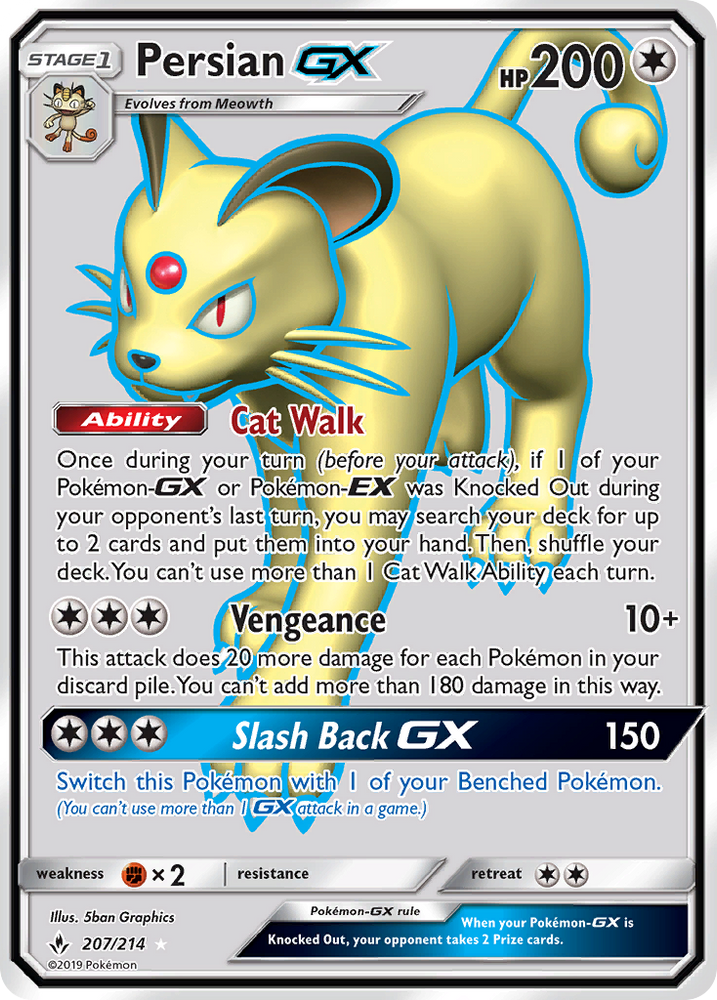 Pokemon | Persian GX (207/214) [Sun & Moon: Unbroken Bonds] | The Nerd Merchant