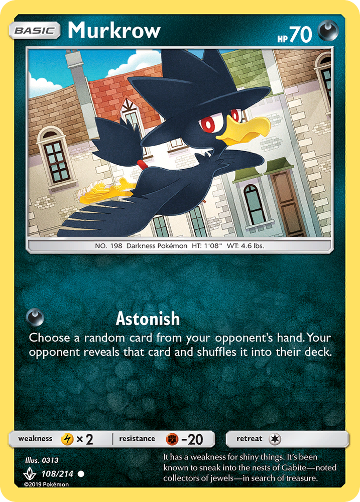 Pokemon | Murkrow (108/214) [Sun & Moon: Unbroken Bonds] | The Nerd Merchant