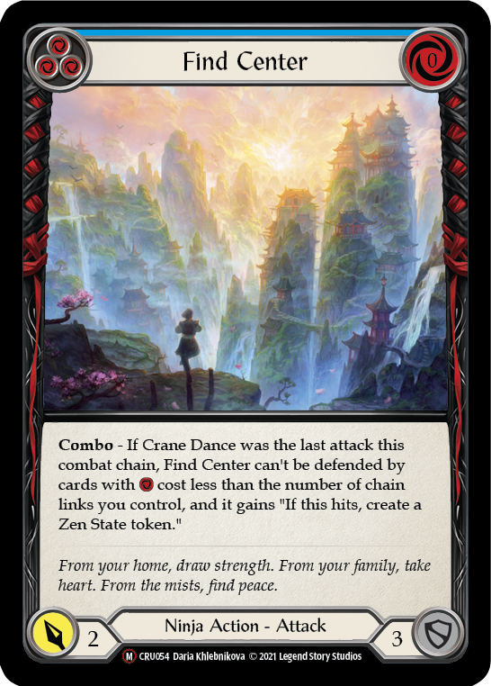 Flesh and Blood TCG | Find Center [U-CRU054] (Crucible of War Unlimited)  Unlimited Rainbow Foil | The Nerd Merchant