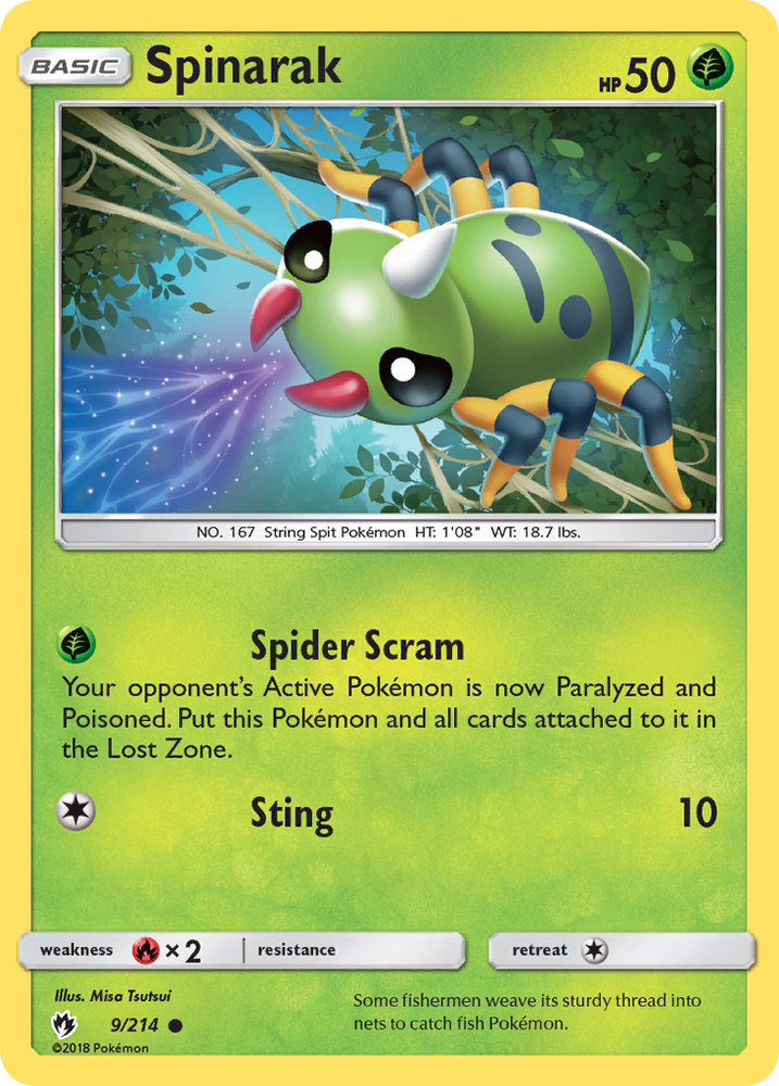 Pokemon | Spinarak (9/214) [Sun & Moon: Lost Thunder] | The Nerd Merchant