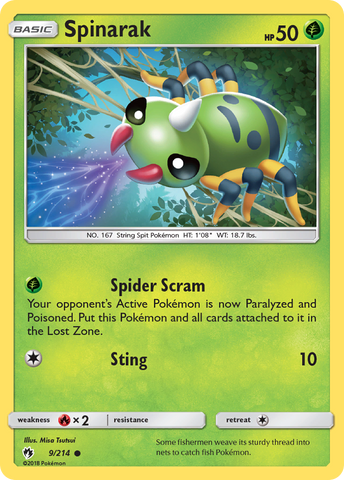 Pokemon | Spinarak (9/214) [Sun & Moon: Lost Thunder] | The Nerd Merchant