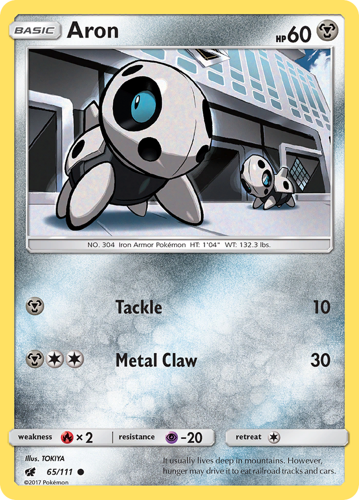 Pokemon | Aron (65/111) [Sun & Moon: Crimson Invasion] | The Nerd Merchant