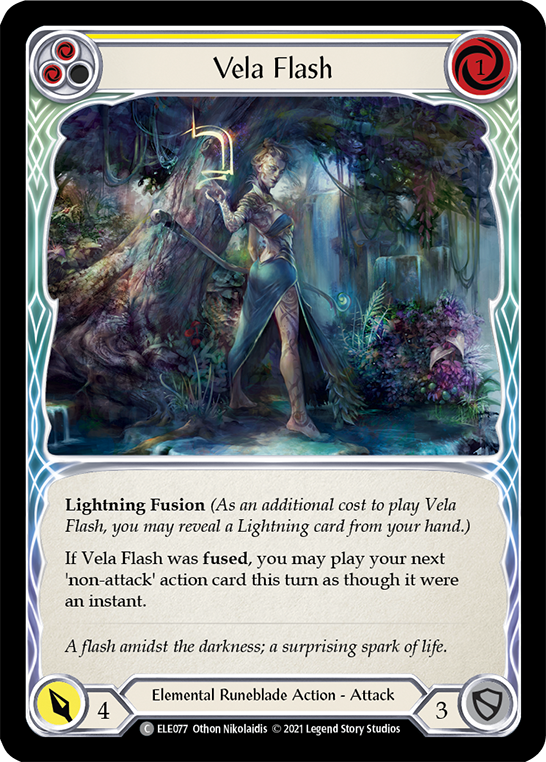 Flesh and Blood TCG | Vela Flash (Yellow) [ELE077] (Tales of Aria)  1st Edition Rainbow Foil | The Nerd Merchant