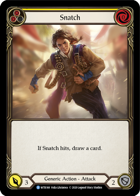 Flesh and Blood TCG | Snatch (Yellow) [U-WTR168] (Welcome to Rathe Unlimited)  Unlimited Rainbow Foil | The Nerd Merchant