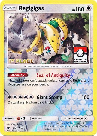 Pokemon | Regigigas (84/111) (League Promo 1st Place) [Sun & Moon: Crimson Invasion] | The Nerd Merchant
