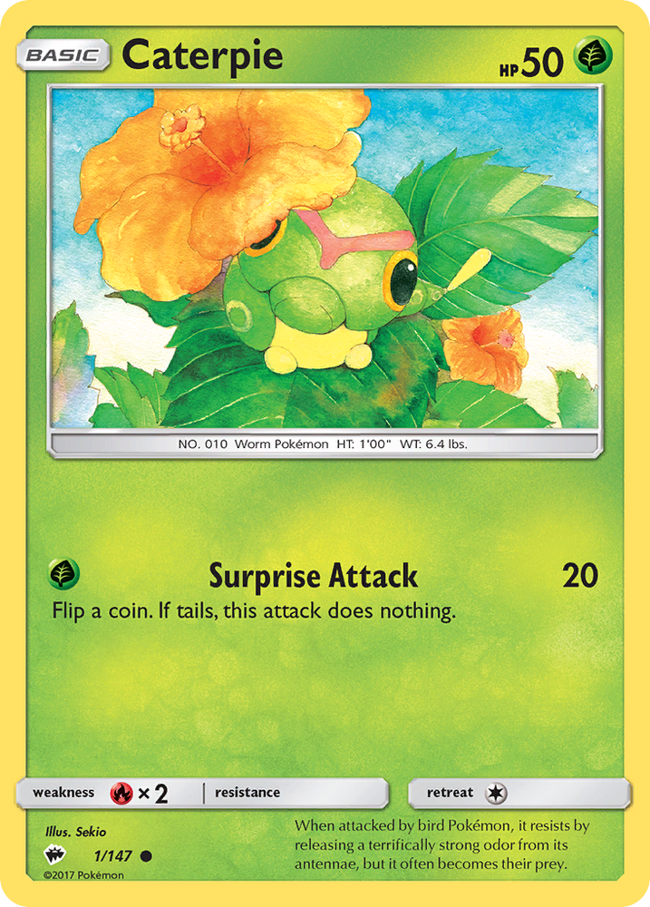 Pokemon | Caterpie (1/147) [Sun & Moon: Burning Shadows] | The Nerd Merchant