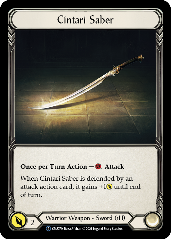 Flesh and Blood TCG | Cintari Saber [U-CRU079] (Crucible of War Unlimited)  Unlimited Rainbow Foil | The Nerd Merchant