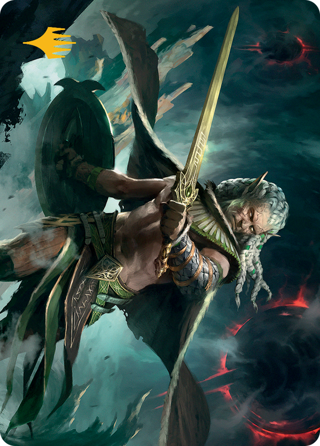 Magic | Serpent-Blade Assailant Art Card (40) (Gold-Stamped Signature) [March of the Machine Art Series] | The Nerd Merchant