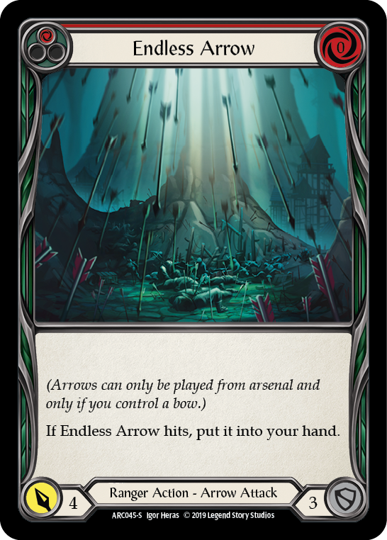 Flesh and Blood TCG | Endless Arrow [ARC045-S] (Arcane Rising)  1st Edition Rainbow Foil | The Nerd Merchant