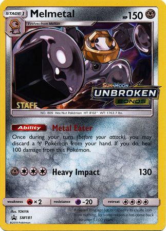 Pokemon | Melmetal (SM181) (Staff Prerelease Promo) [Sun & Moon: Black Star Promos] | The Nerd Merchant