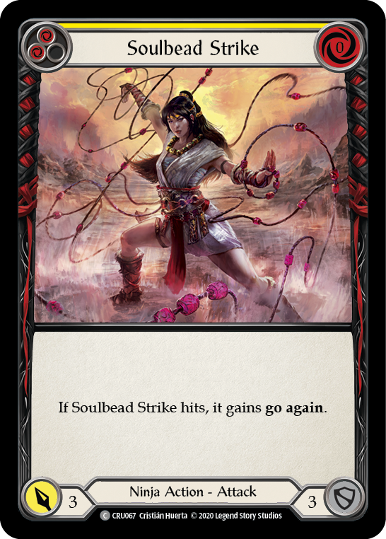 Flesh and Blood TCG | Soulbead Strike (Yellow) [CRU067] (Crucible of War)  1st Edition Rainbow Foil | The Nerd Merchant