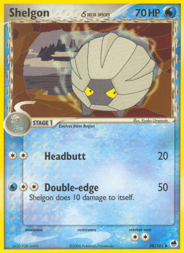 Pokemon | Shelgon (38/101) (Delta Species) [EX: Dragon Frontiers] | The Nerd Merchant