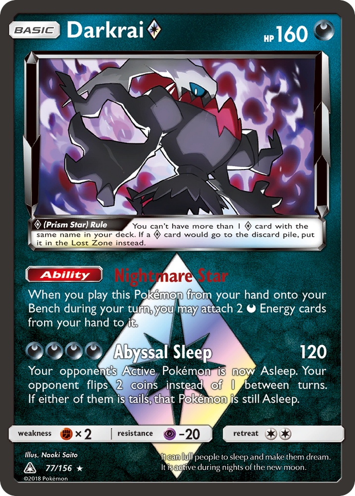 Pokemon | Darkrai (77/156) (Prism Star) [Sun & Moon: Ultra Prism] | The Nerd Merchant