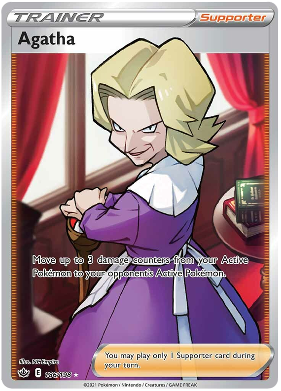 Pokemon | Agatha (186/198) [Sword & Shield: Chilling Reign] | The Nerd Merchant