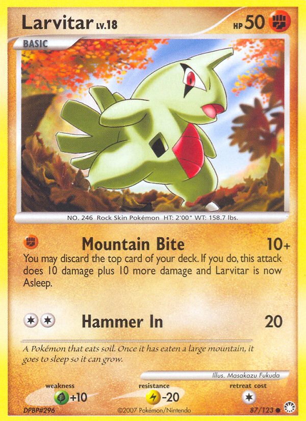 Pokemon | Larvitar (87/123) [Diamond & Pearl: Mysterious Treasures] | The Nerd Merchant