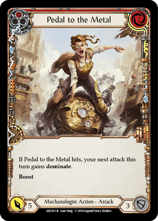 Flesh and Blood TCG | Pedal to the Metal (Red) [ARC011-R] (Arcane Rising)  1st Edition Rainbow Foil | The Nerd Merchant